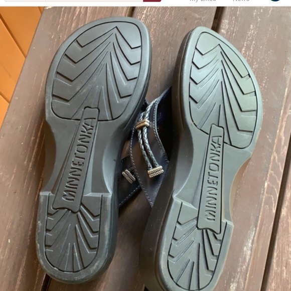 Navy Minnetonka Sandal sz 9 Silverbay - Picture 6 of 6